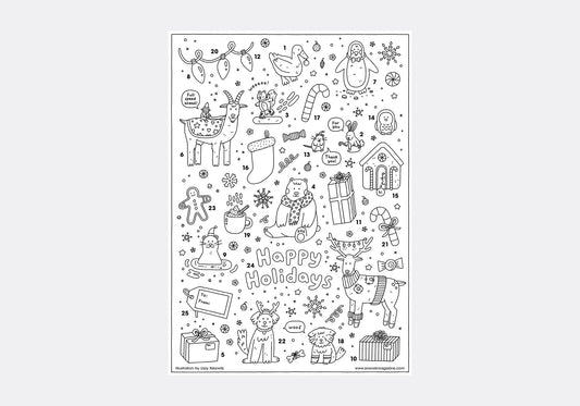 HAPPY ADVENT COLOURING POSTER