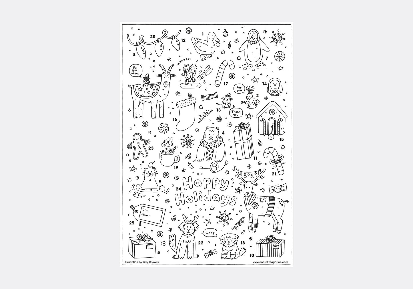 HAPPY ADVENT COLOURING POSTER