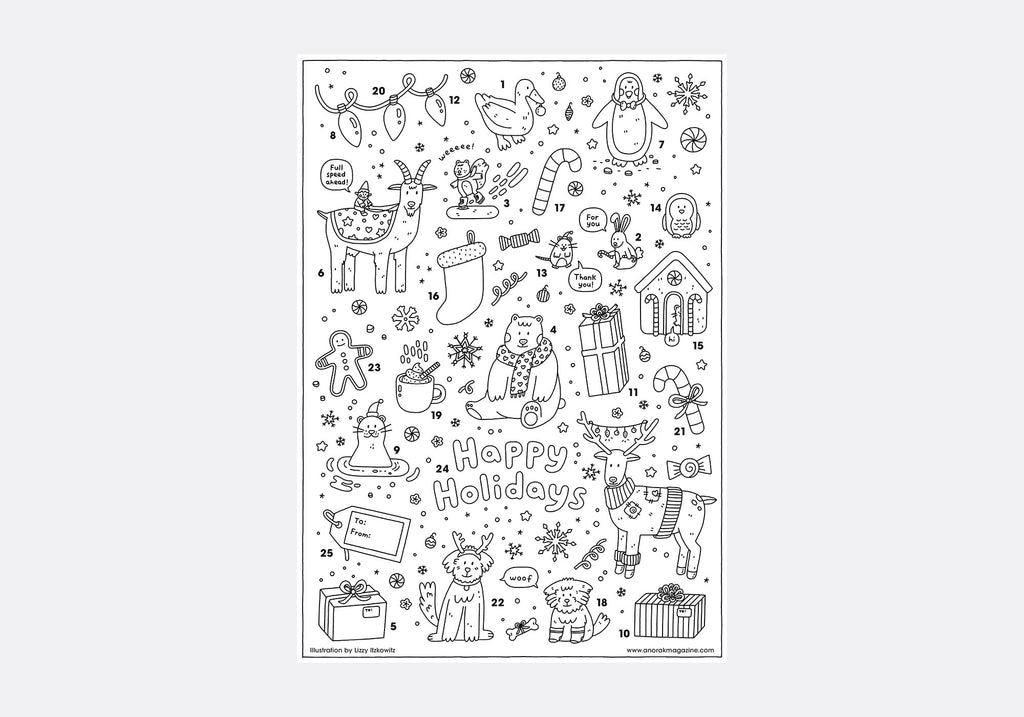 HAPPY ADVENT COLOURING POSTER