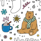 HAPPY ADVENT COLOURING POSTER